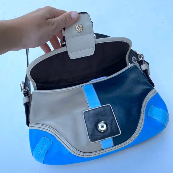 2000s Coach hand painted colorblocked leather bag - Picture 2 of 4